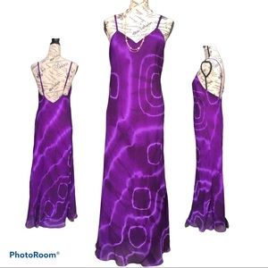 BAM! Tye Die Spaghetti Strap Slip Dress / Size Medium / Color Purple Details